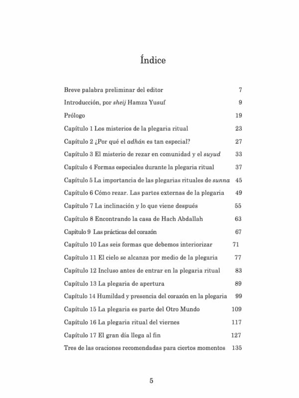 El libro de la oración para niños, índice