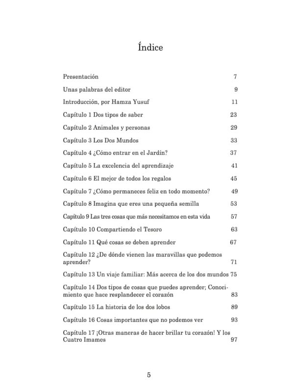 El libro del conocimiento para niños, ñindice 1