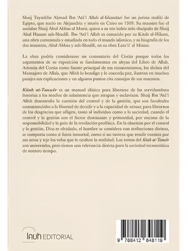 El libro de la iluminación – libro de Ibn Ataillah - contraportada
