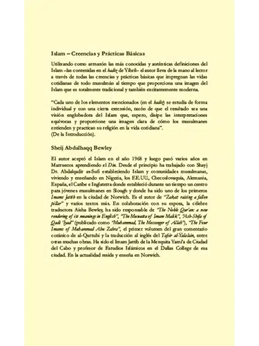 Islam creencias – contraportada de libro