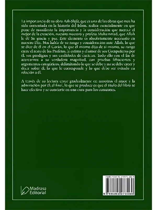 Shifa – tratado de curación espiritual de Qadi 'Iyad - contraportada