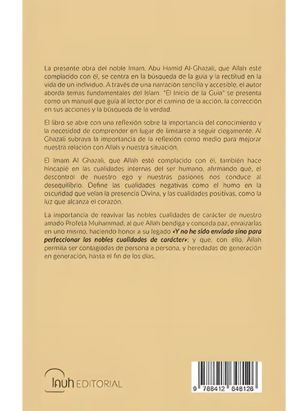 El inicio de la guía contraportada – resumen de la obra espiritual de Abu Hamid al-Ghazali