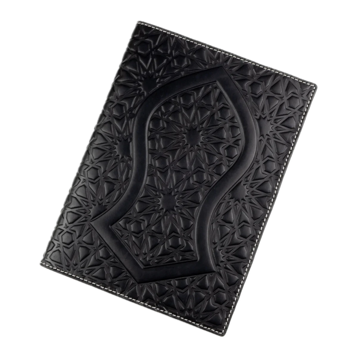 Funda de Piel para Cuaderno Negro Repujado Arte Islámico - imagen 2