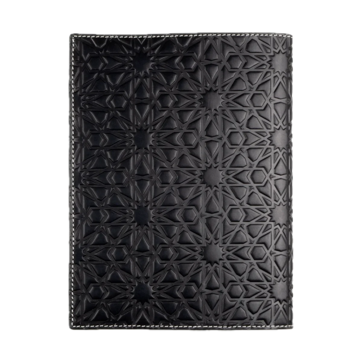Funda de Piel para Cuaderno Negro Repujado Arte Islámico - imagen 3