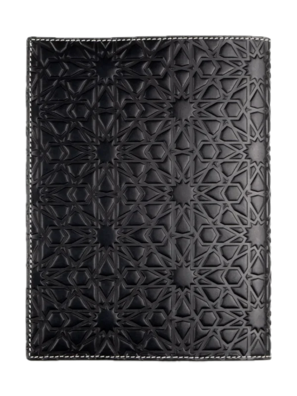 Funda de Piel para Cuaderno Negro Repujado Arte Islámico - imagen 3