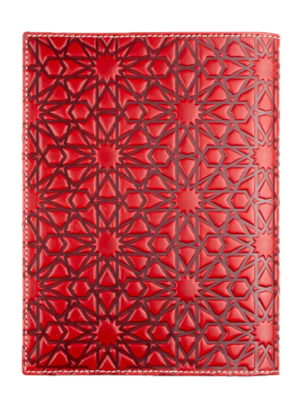 Funda de Piel para Cuaderno Rojo Repujado Arte Islámico - imagen 3