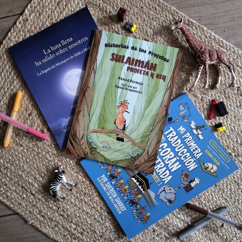 Libros islámicos para niños en español - Sulaimán profeta y rey, La luna llena, Mi primera traducción del Corán ilustrada - Lauh Editorial