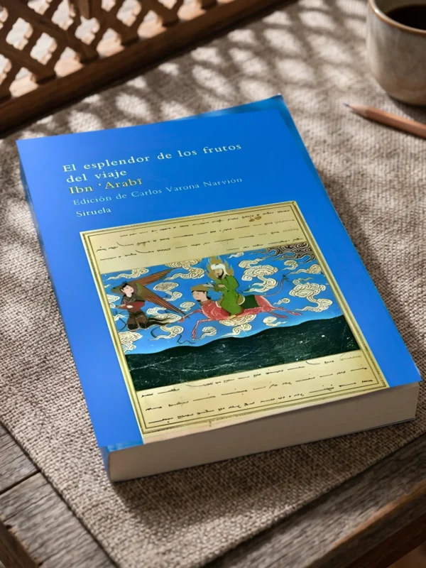 El esplendor de los frutos del viaje de Ibn 'Arabi, sobre una mesa de madera con la sombra de una celosía