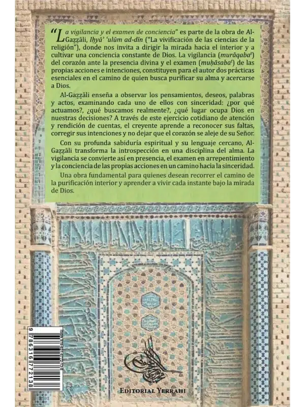 Contraportada del Libro 38 La vigilancia y el examen de conciencia del Ihya de Al-Gazzali