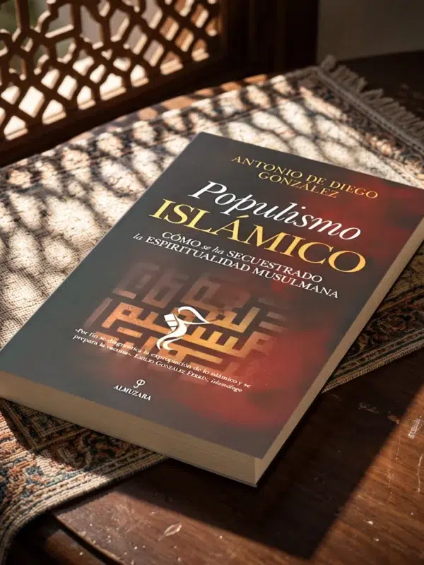 Populismo islámico de Antonio de Diego González, sobre una mesa de madera con la sombra de una celosía